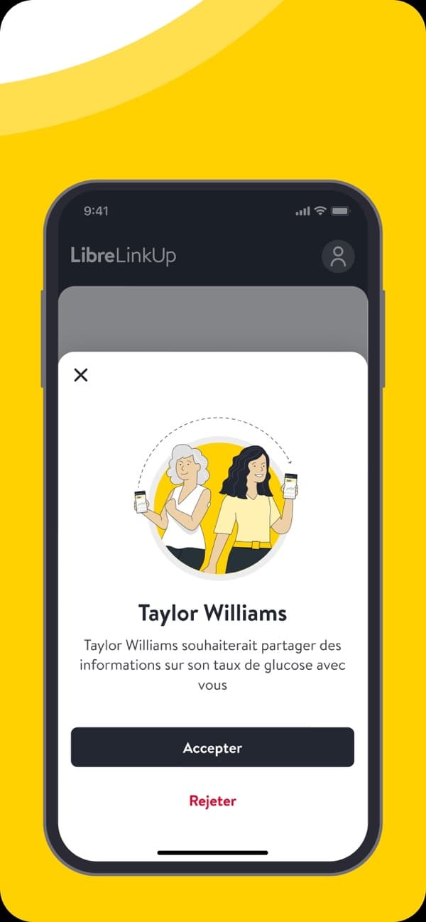 Official App Store screenshot of a LibreLinkUp connection request